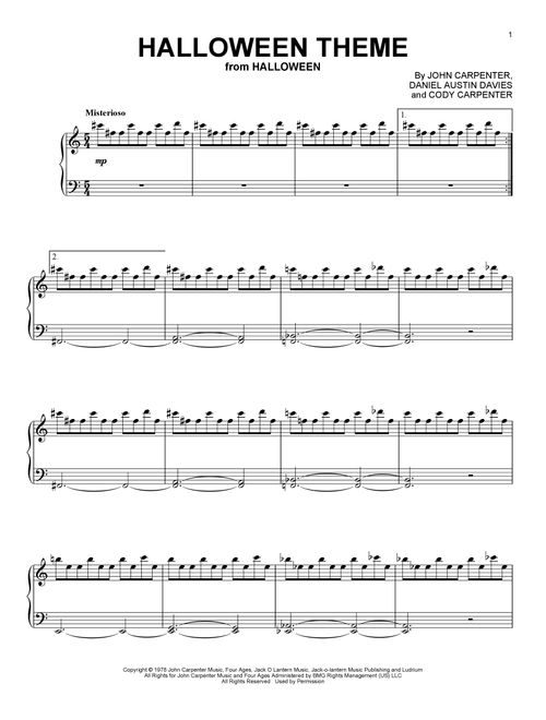 Halloween Theme - John Carpenter, Cody Carpenter, Daniel Austin Davies (Piano Solo)