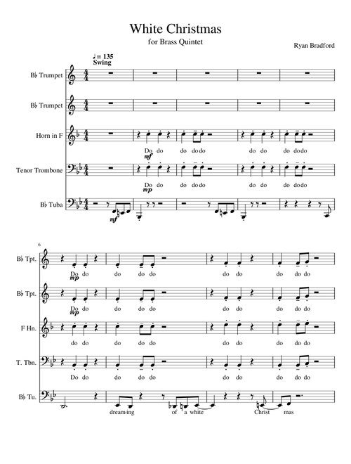 White Christmas for Brass Quintet