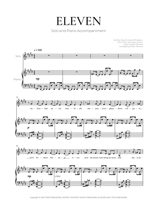 Eleven (Arr. Pedro Merendi) - Ive (Piano Vocal)