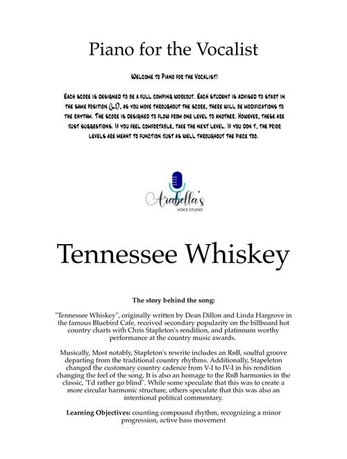 Tennessee Whiskey (Arr. Arabella Berman) - Chris Stapleton (Piano Vocal)