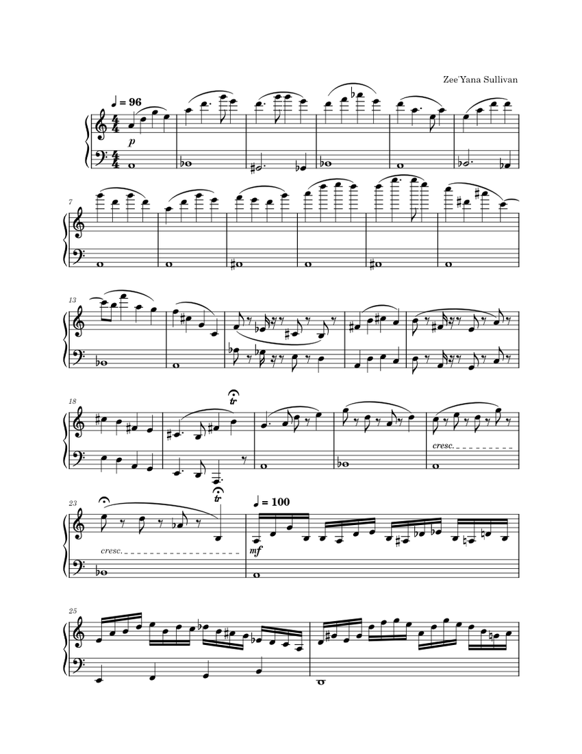 Zee's work Sheet music for Piano (Solo)