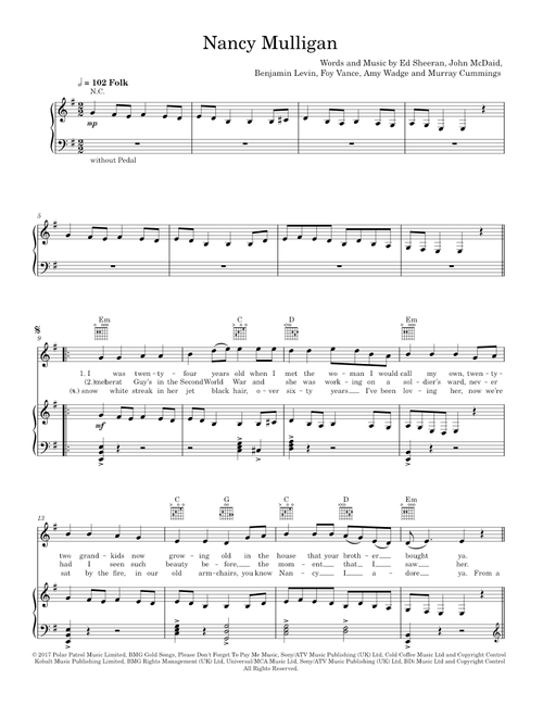 Nancy mulligan - Ed Sheeran (Piano-Voice-Guitar)
