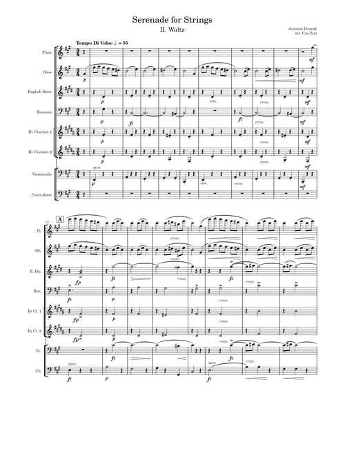 [CHAMBER WINDS] Waltz from Serenade for Strings, Op.22 – Antonín Dvořák