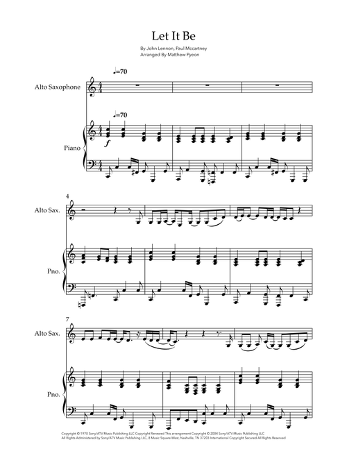 Let It Be (Arr. Matthew pyeon) - Kris Allen (Alto Sax and Piano)