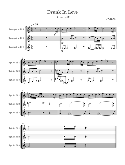 Drunk in love-Dubai Riff Trumpet Fanfare