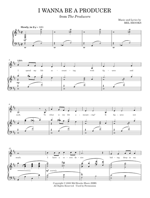 I Wanna Be A Producer - Mel Brooks (Piano Vocal)