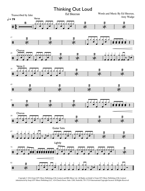 Thinking Out Loud (Arr. Jake) - Ed Sheeran (Drums)