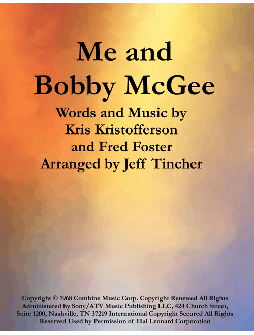 Me And Bobby McGee (Arr. Jeff Tincher) - Roger Miller (Piano Vocal)