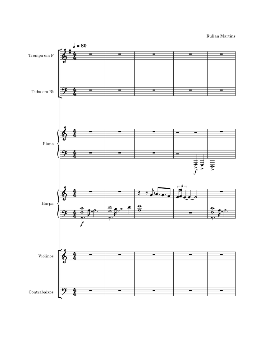 7 Sheet music for Piano, Tuba, French horn, Harp & more instruments