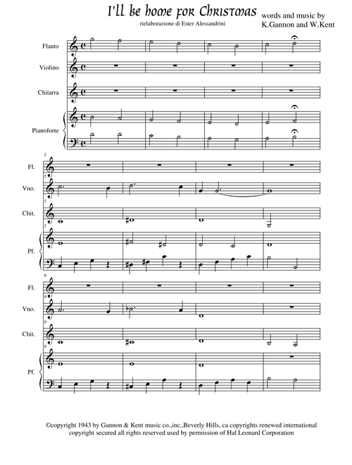 I'll Be Home For Christmas (Arr. Ester Alessandrini) - Rascal Flatts (Small Ensemble)