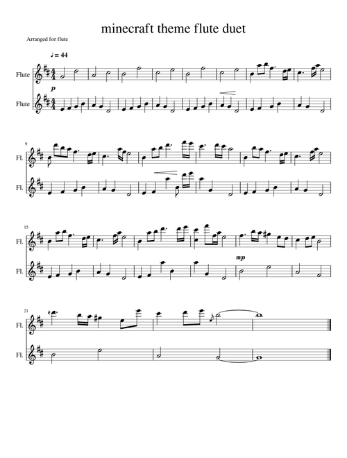 minecraft theme flute duet (sweden)