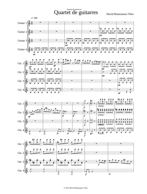 Guitar quartet opus 39 - David Manzanares