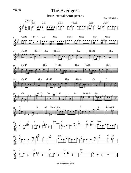 Avengers: Endgame (Arr. M. Vieira) - Alan Silvestri (Violin Solo)