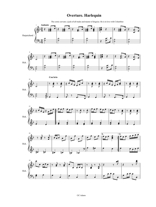 Harlequinade Suite sheet music arranged by cadams