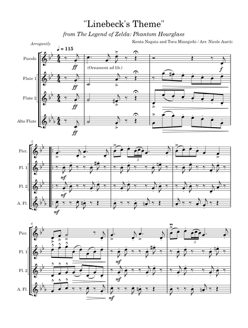 Linebeck's Theme (arr. for flute quartet)