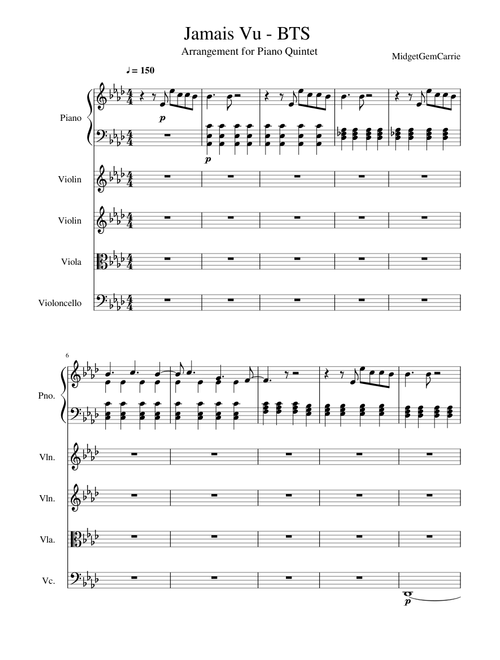 BTS Jamais Vu - Piano Quintet