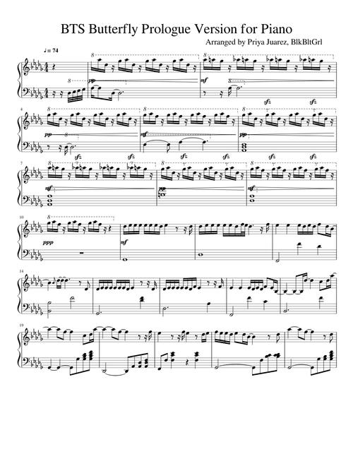 BTS Butterfly Prologue Version for Piano