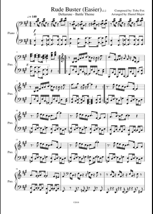 Rude Buster - Toby Fox Sheet Music for Piano (Solo) | MuseScore.com