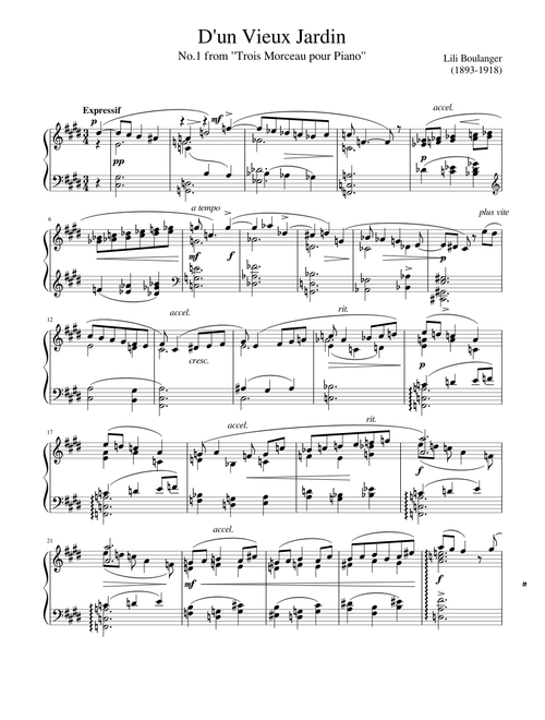 D'un vieux jardin - Lili Boulanger