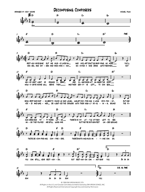 Decomposing Composers (Arr. Vicky Jacobs) - Monty Python (Choral, 2-Part)