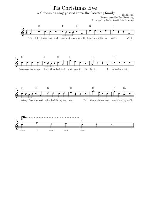 Unknown title – Unknown author 'Tis Christmas Eve
