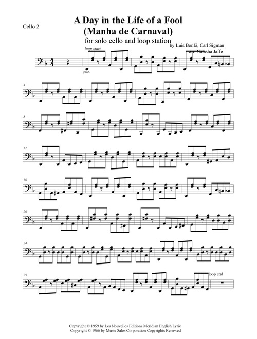 A Day In The Life Of A Fool (manha De Carnaval) (Arr. Natasha Jaffe) - Luiz Bonfa (Cello Solo)