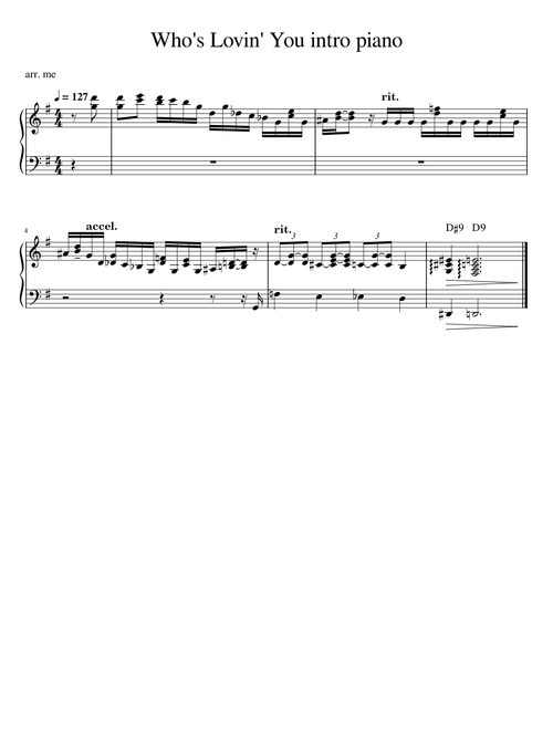 Who's Lovin' You intro piano