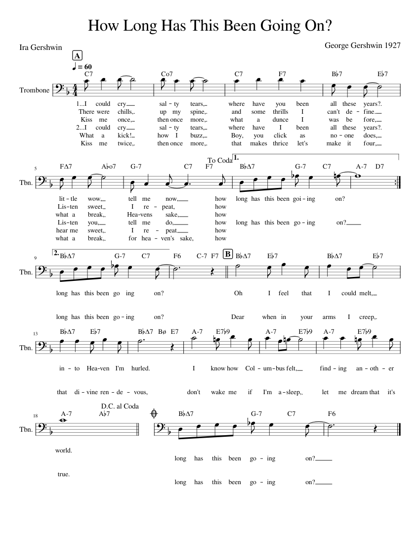 How Long Has This Been Going On Sheet music for Trombone (Solo ...