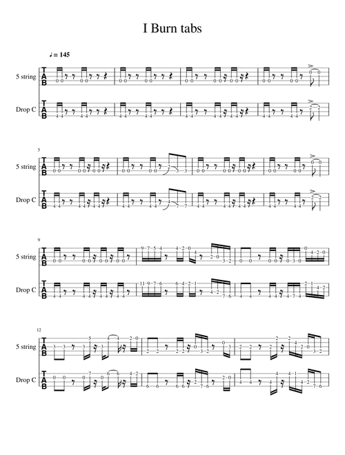 I Burn (Jazz Remix) - tabs companion