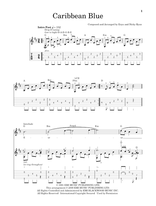 Caribbean Blue - Enya (Solo Guitar)