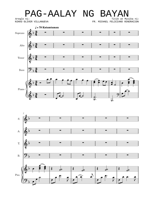 Pag-aalay ng Bayan – Fr Michael Feliciano Veneracion Pag-aalay ng Bayan (Soprano) – Philippine Madrigal Singers PAG-AALAY NG BAYAN