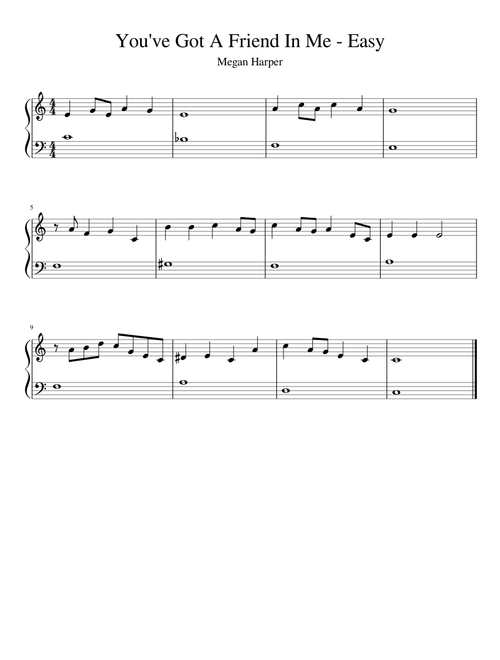 You've Got A Friend In Me Easy Piano Sheet Music
