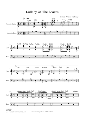 Lullaby of the Leaves Sheet Music with Chords for Piano, Soprano