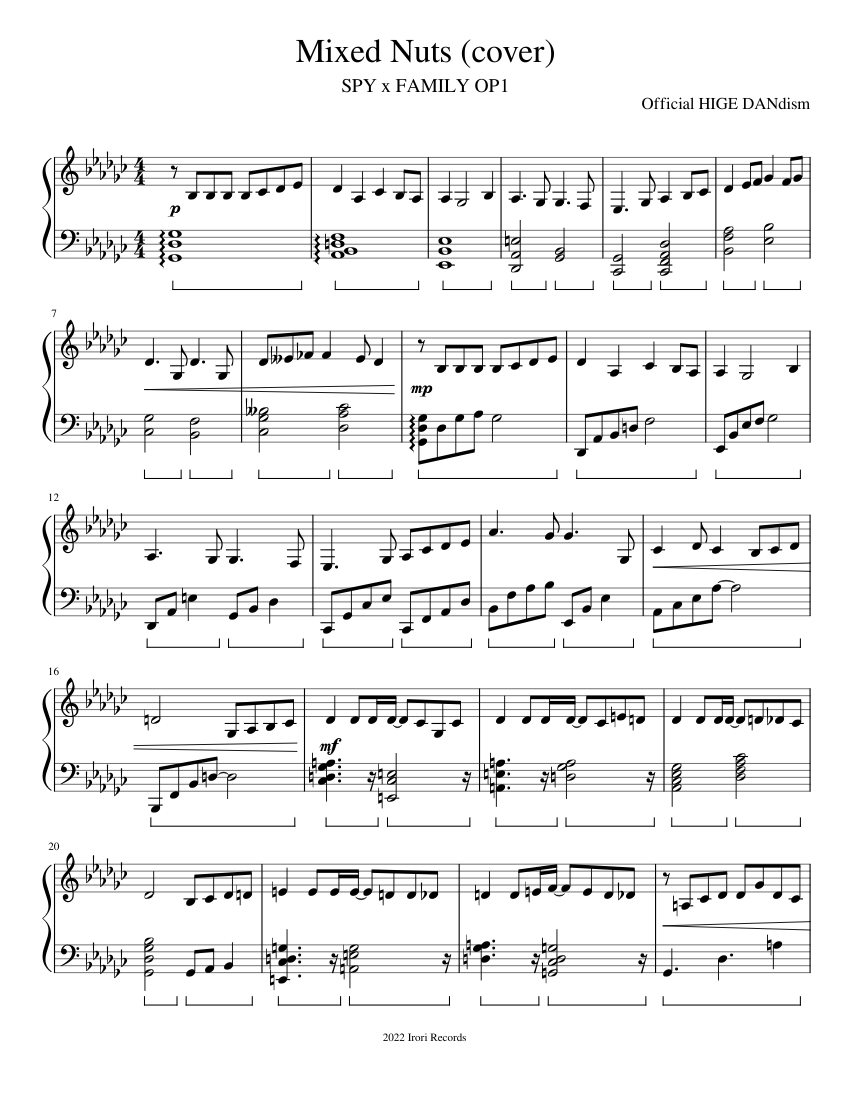 Mixed Nuts (cover) Sheet music for Piano (Solo)