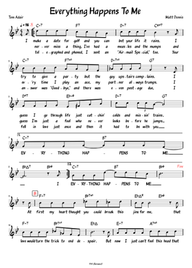 Free Everything Happens To Me by Matt Dennis and Tom Adair sheet