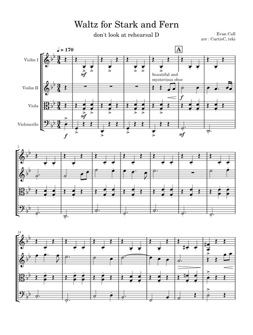Waltz for Stark and Fern Quartet