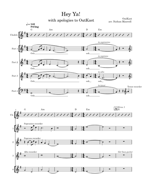 Hey Ya! – OutKast (but with recorders and kazoos)