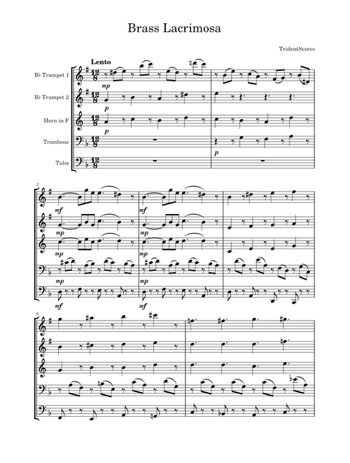 Brass Quintet Lacrimosa