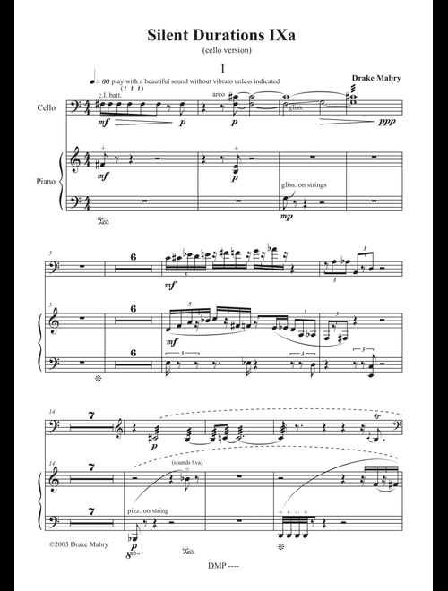 Silent Durations IXa (a Zen experience) - Drake Mabry Productions (Cello and Piano)