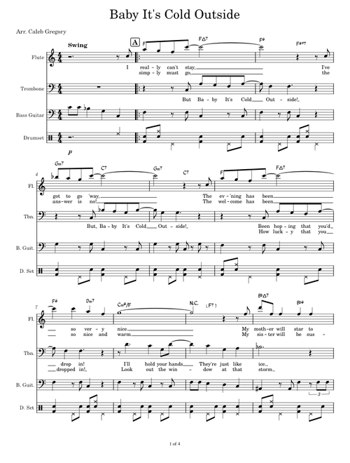 Baby It's Cold Outside (Flute and Trombone)