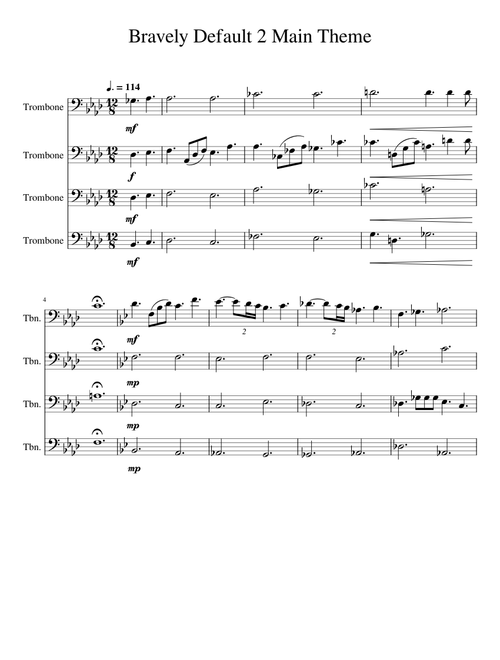 Bravely Default 2 Main Theme (Trombone Quartet/Choir Arrangement)