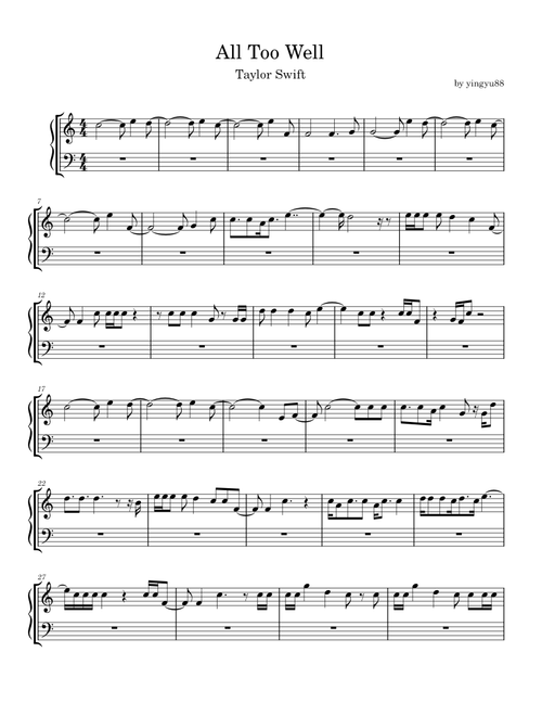 All Too Well – Taylor Swift (Flute)