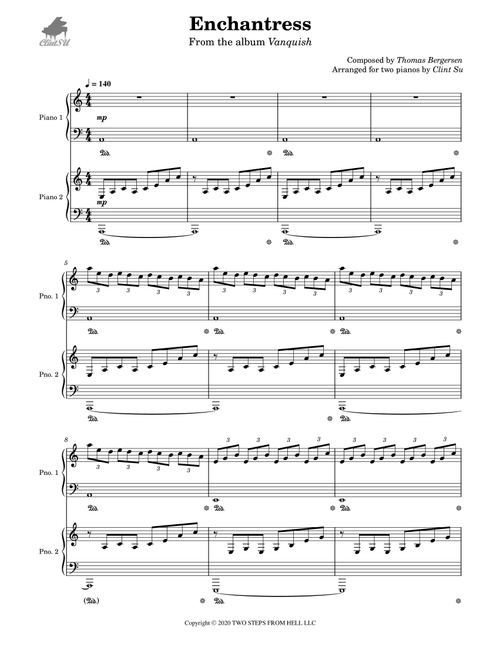 Enchantress (Arr. Clint Su) - Thomas Bergersen (Piano Duet)