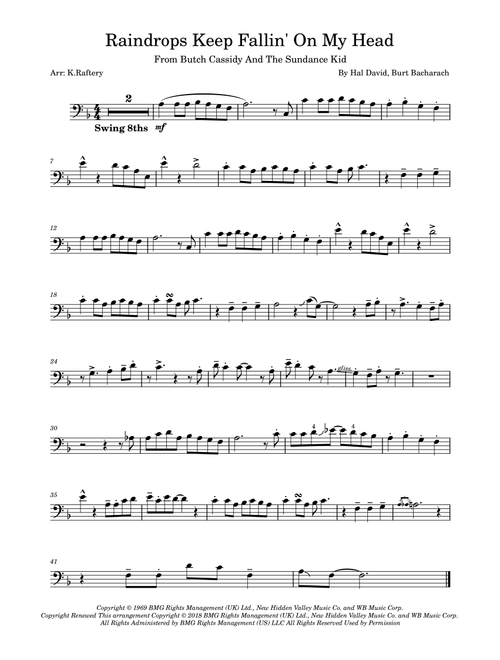 Raindrops Keep Fallin' On My Head (Arr. Kyle Raftery) - B.J. Thomas (Trombone Solo)
