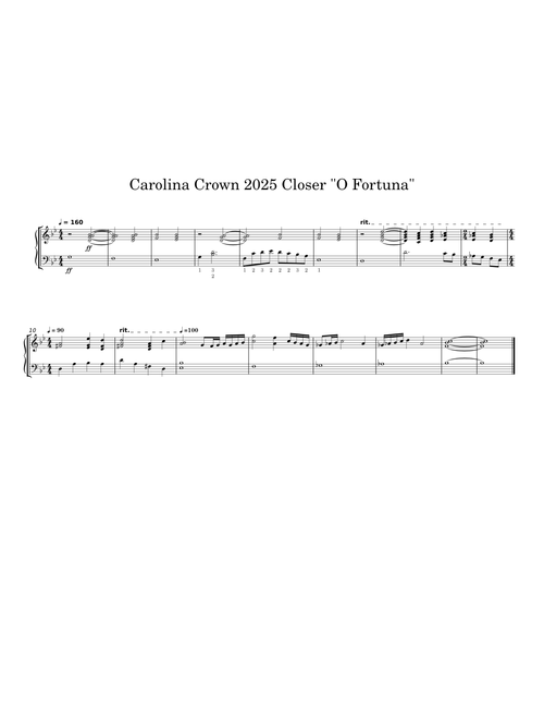 Carolina Crown 2025 Closer "O Fortuna" - arr. for Marimba