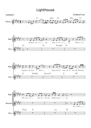 The Lighthouse Sheet Music with Chords for Synthesizer (Mixed Duet ...