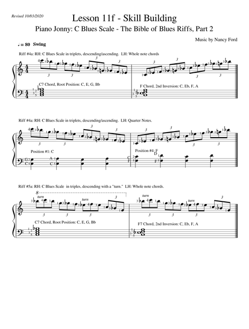 Lesson 11f - Skill Building - Piano Jonny  - Bible of Blues Riffs - Part 2