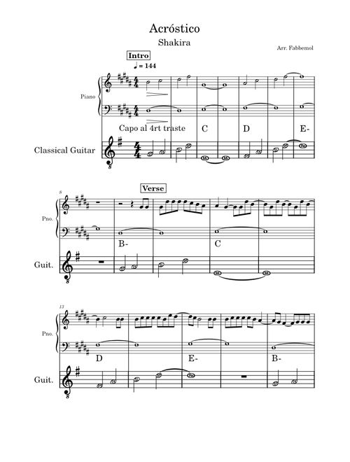 Acróstico – Shakira