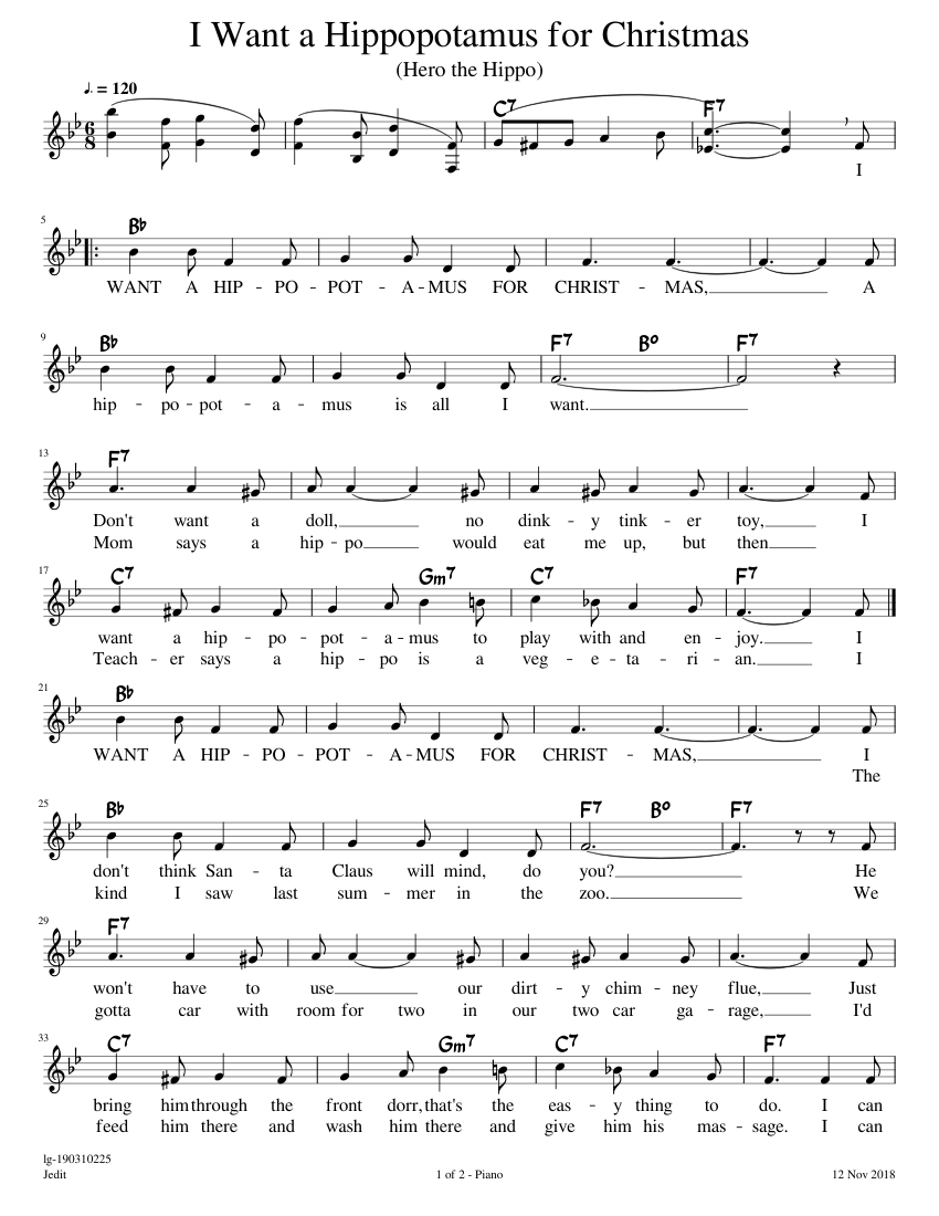 i-want-a-hippopotamus-for-christmas-sheet-music-for-piano-solo