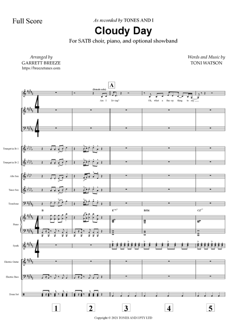 Cloudy Day (Arr. Garrett Breeze) - Tones And I (Jazz Combo)